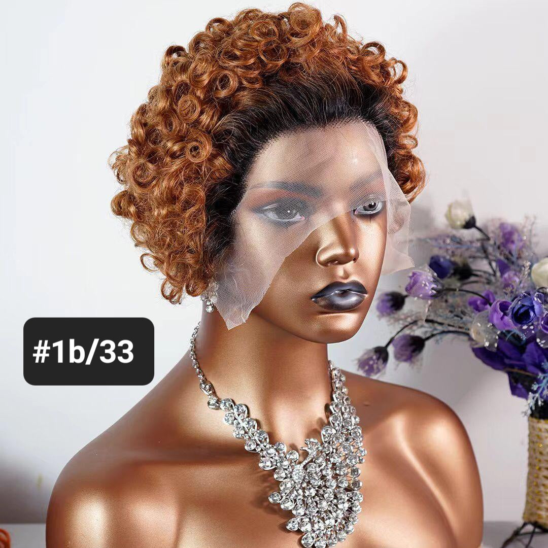 dark brown short curly wig for older women