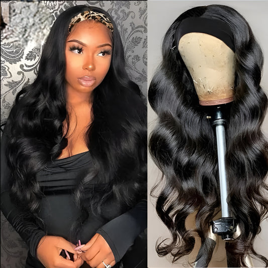 Virgin Italian Human Hair Headband Wigs for Women Straight, Wave & Curly