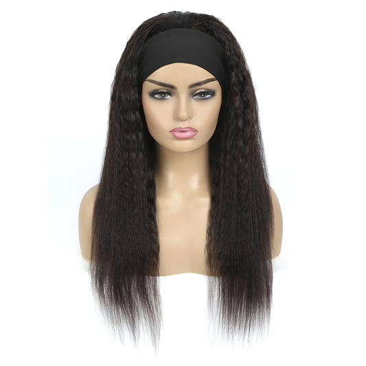 Headband Wig Virgin Italian Human Hair Yaki Headband Wigs for Women