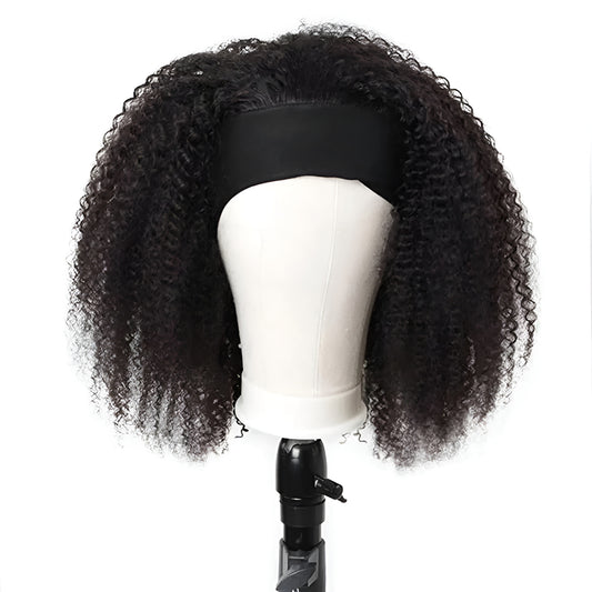 Headband Wig Virgin Italian Human Hair Kinky Afro Headband Wig In UAE