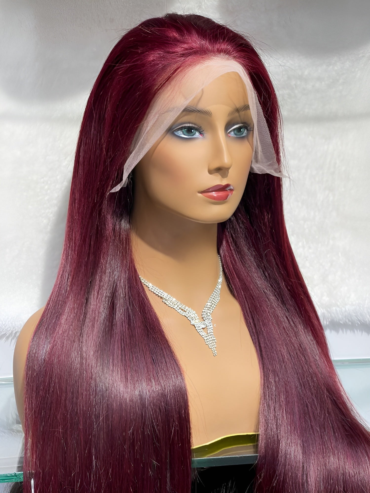 dark red human hair wig
