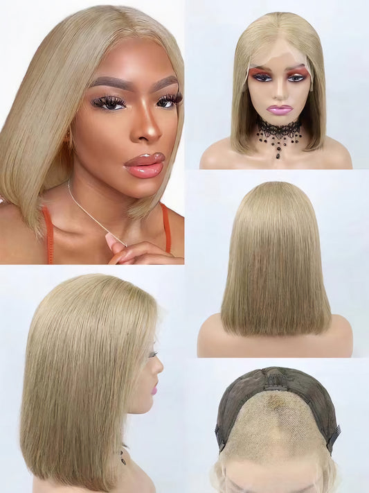 ash blonde shoulder length bob wig human hair