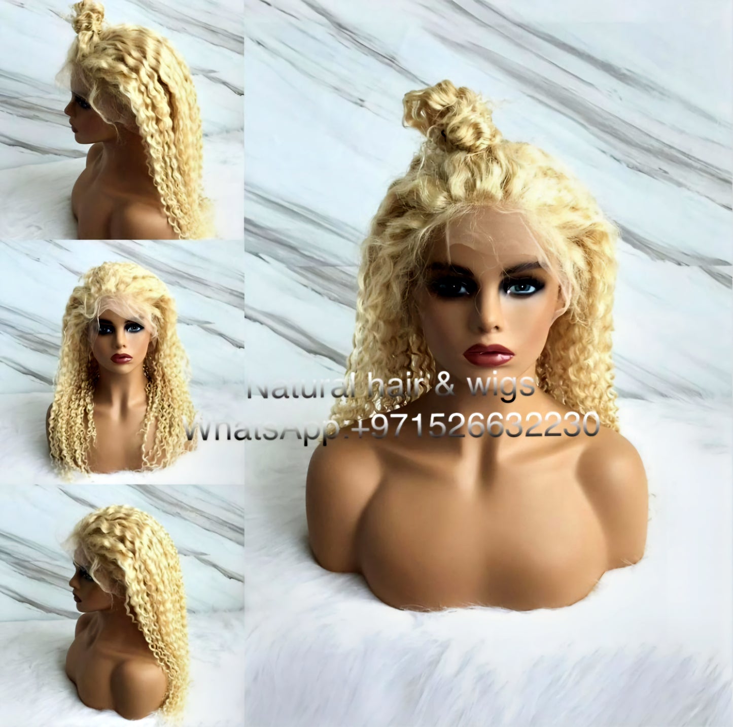 deep wave human hair blonde lace wig