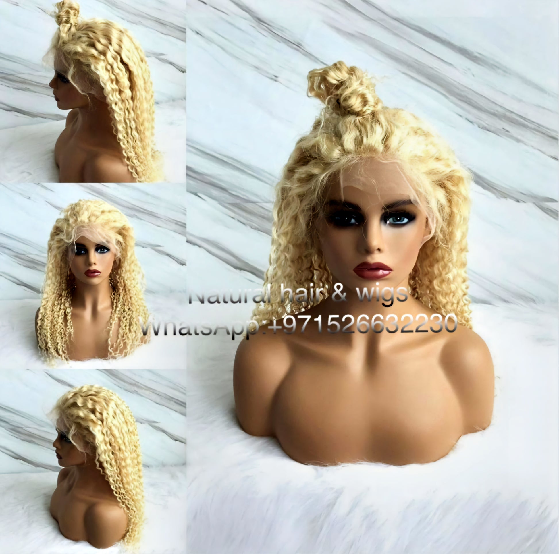 deep wave human hair blonde lace wig