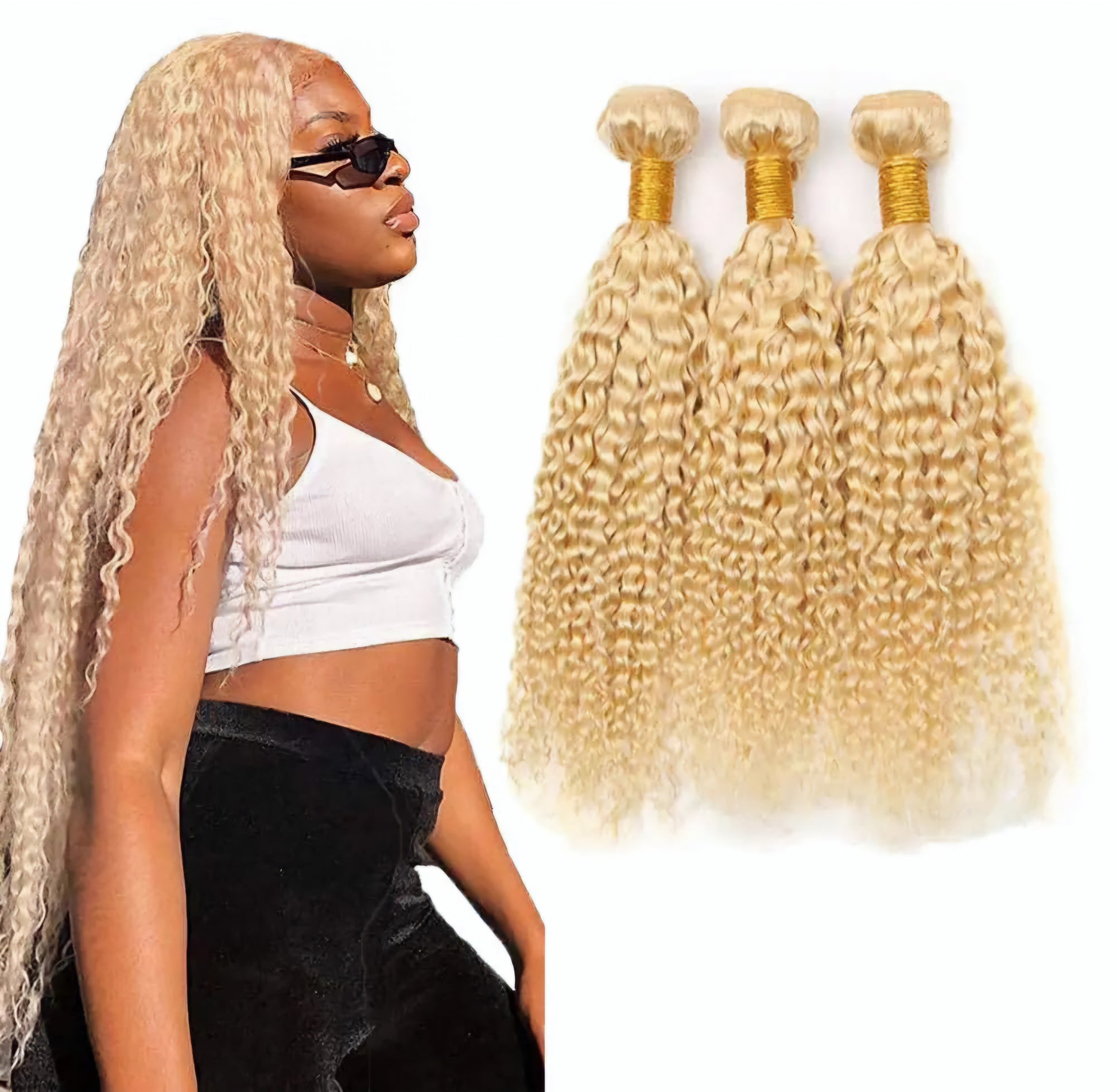 blonde curly bundles 613 human hair bundles remy hair