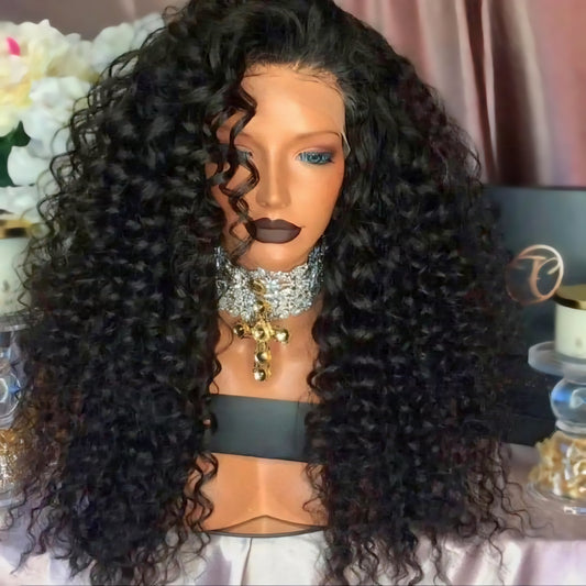 Ombre Highlights Lace Front Curly Wig Italian Human Hair Abu Dhabi - Natural Hair and Wigs