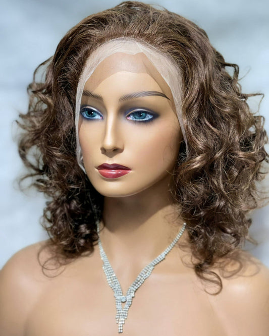 Peruvian Human Hair Ombre Hd Lace Front Shoulder Length Wig In Colors - Natural Hair and Wigs