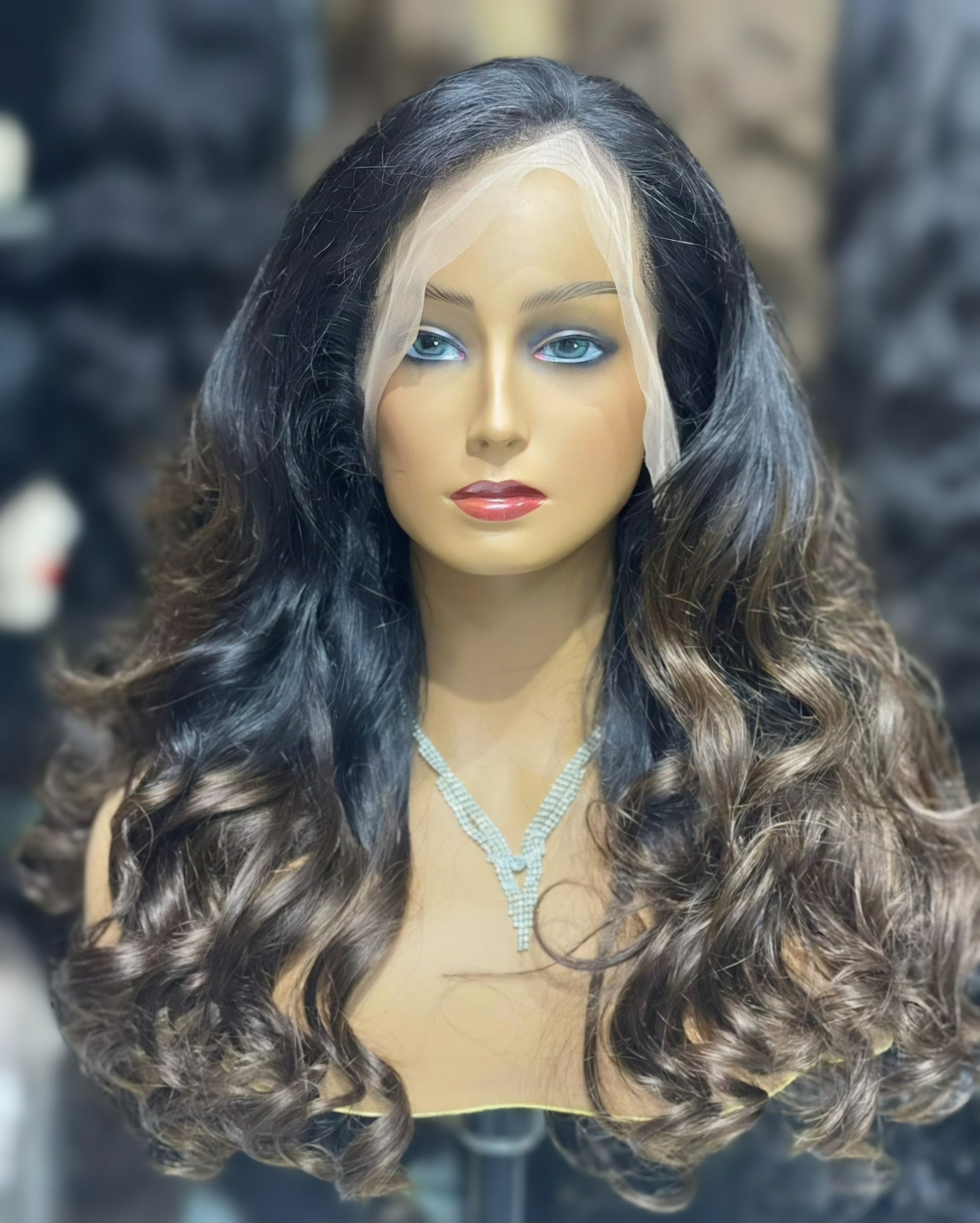 Good Quality Dark Brown Lace Wig for women In Dubai
