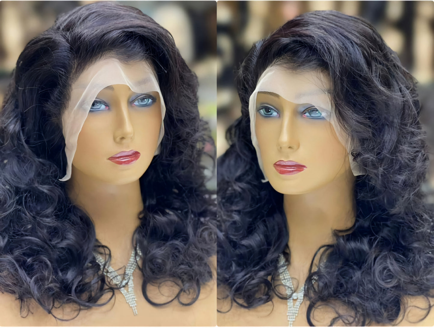 Human Hair Highlights Hd Lace Front Wig Natural Water Waves Peruvian - Natural Hair and Wigs