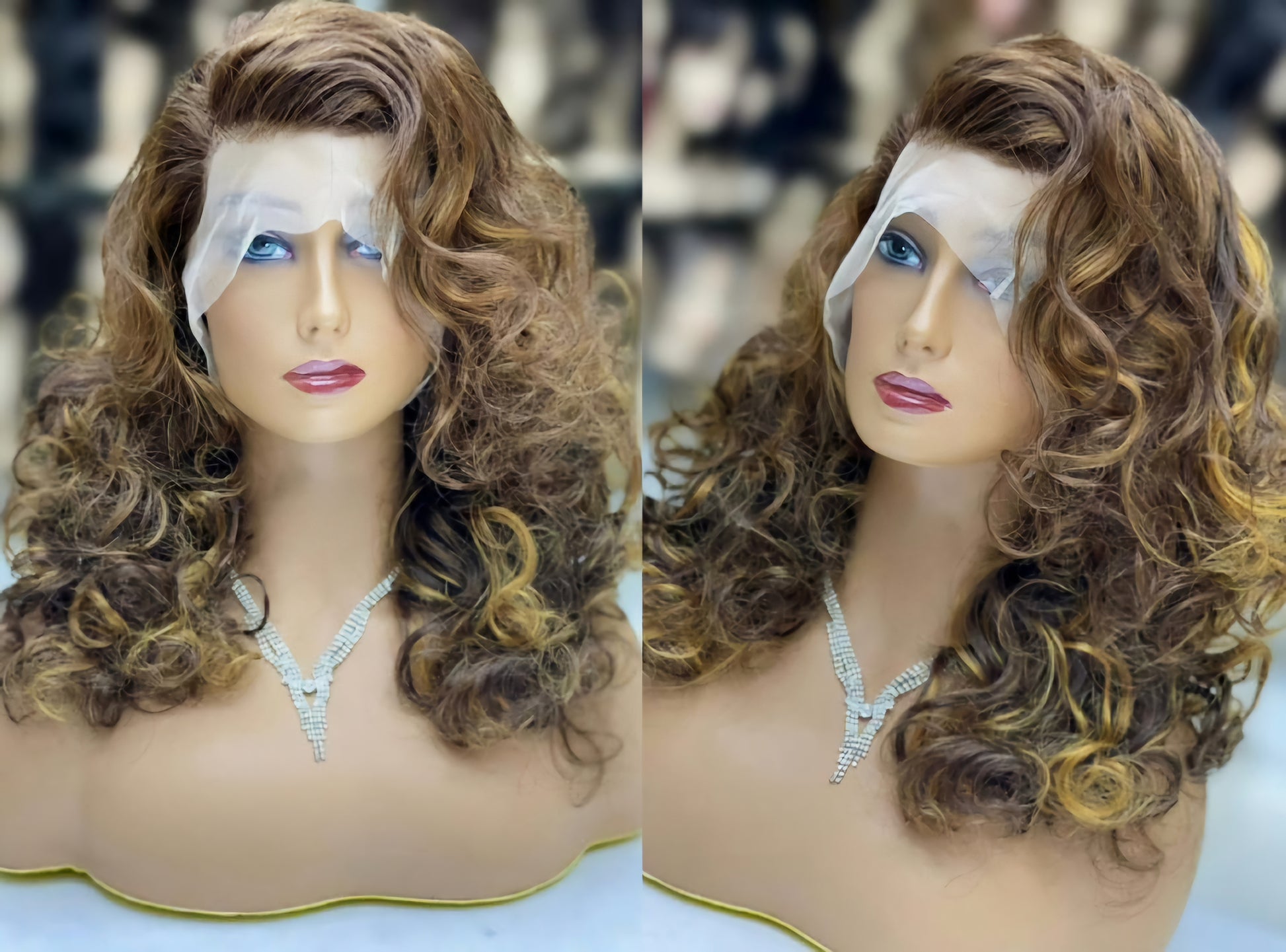 Human Hair Highlights Hd Lace Front Wig Natural Water Waves Peruvian - Natural Hair and Wigs