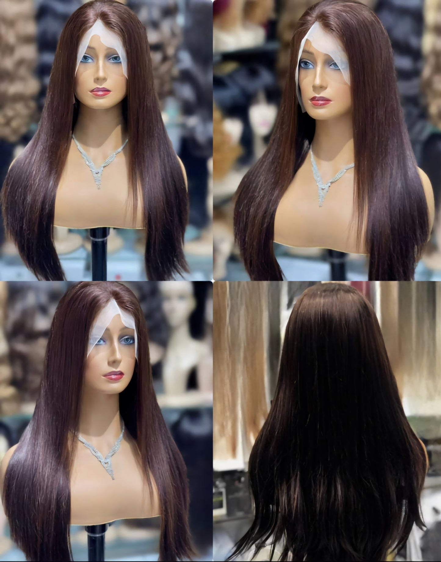 Pre plucked Dark Brown Human Hair Hd Lace Front Wig Italian Hair Dubai - Natural Hair and Wigs