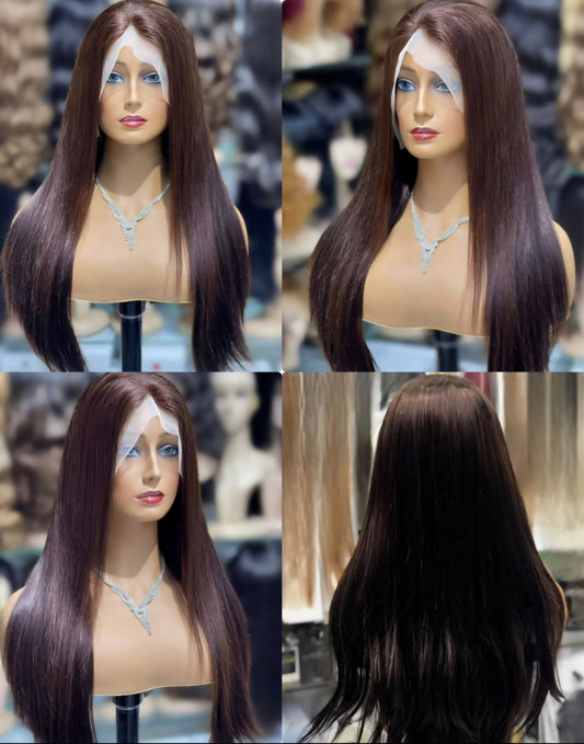 dark brown hd lace front human hair wig for women near me