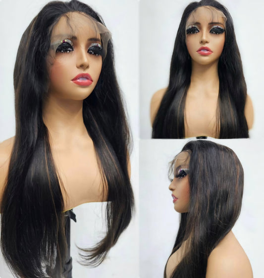 black and dark brown mix color lace wigs, 