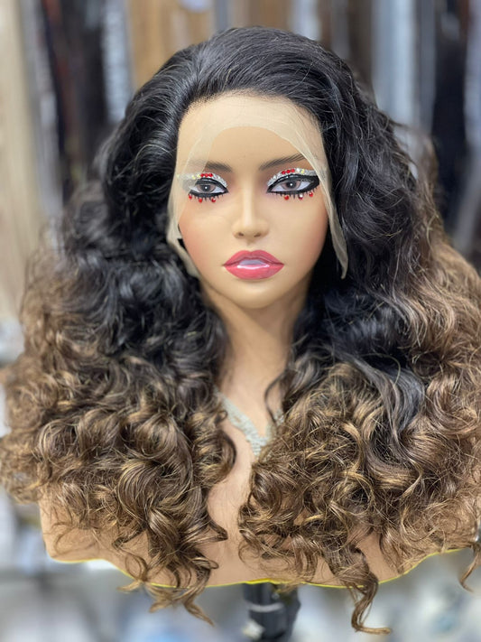Body wave peruvian human hair dark brown and black color wig for women in Dubai