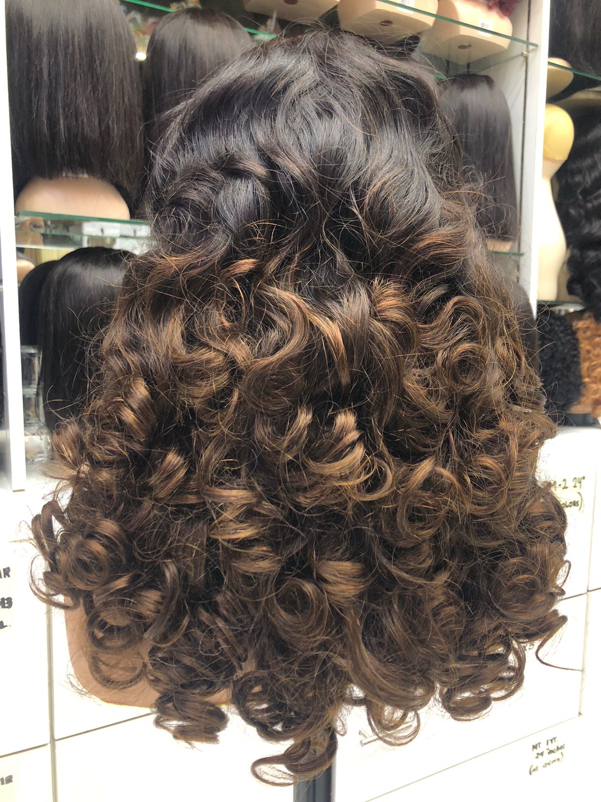 brown highlights ombre body wave human hair lace wig on sale