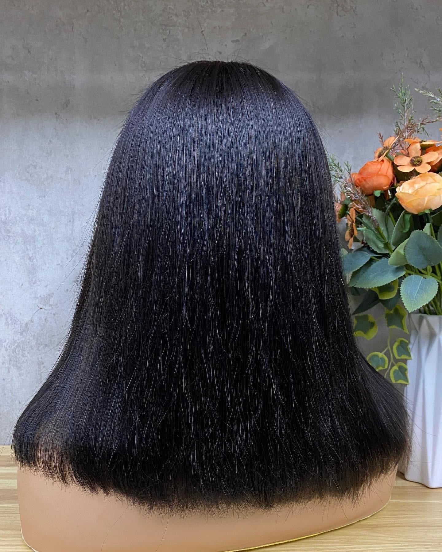 Human Hair Bob Wig with Bang Bob Fringe Wig Premium Quality Vietnami - Natural Hair and Wigs