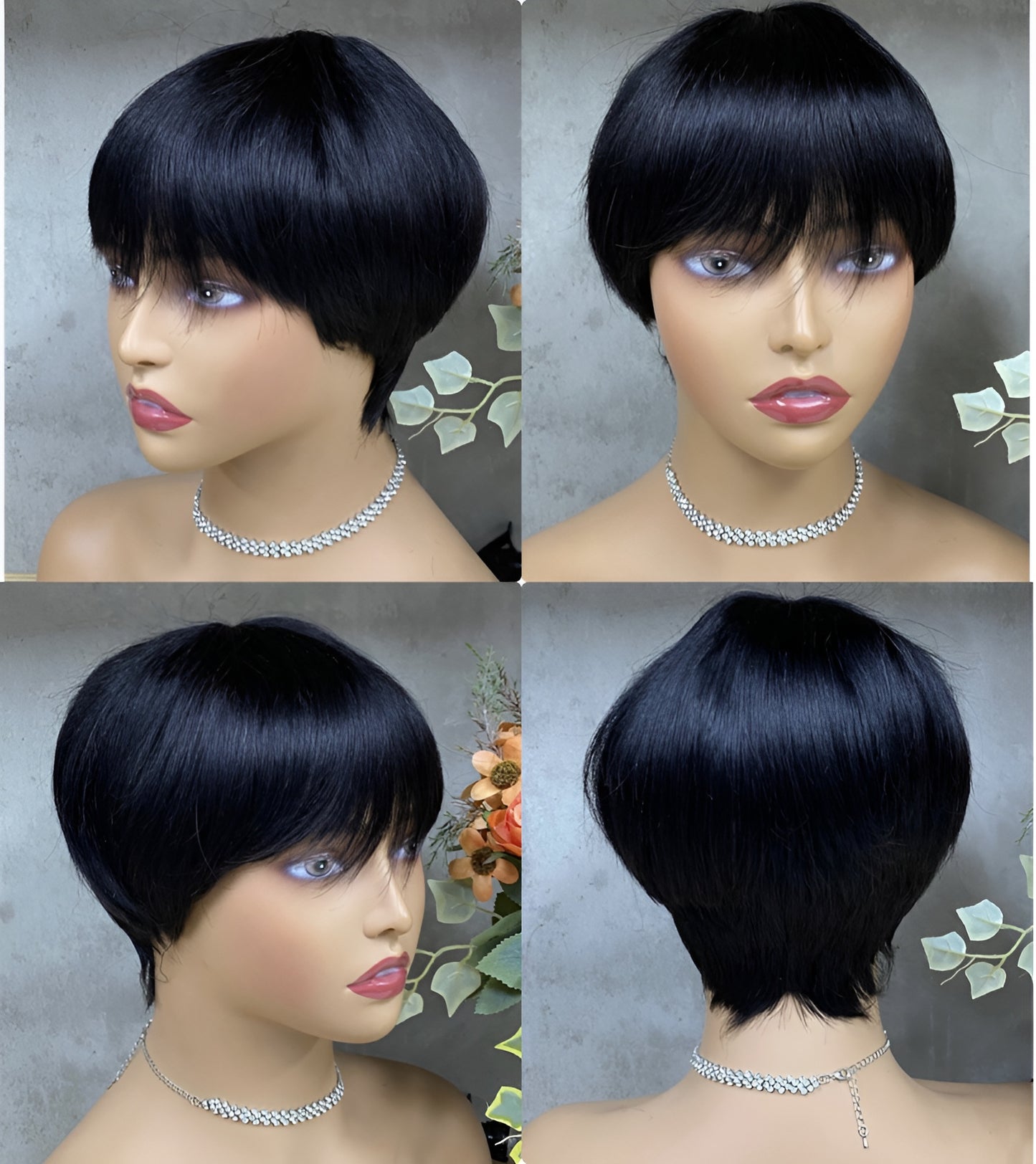 short natural human hair boy cut wigs