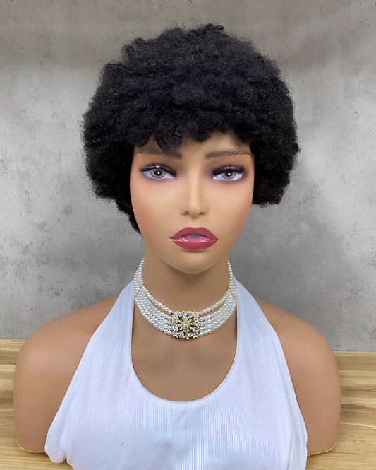 short human hair afro wig