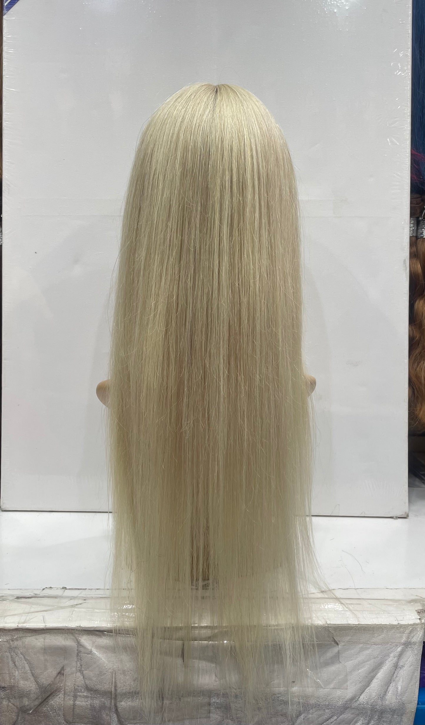 Human Hair Blonde Ash Gray Bang Wig Italian Blonde Fringe Wig - Natural Hair and Wigs