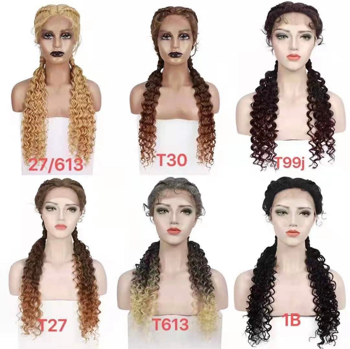 Synthetic Lace Front Braided Lace Wigs Natural Looking Braided Wig with Curly Ends
