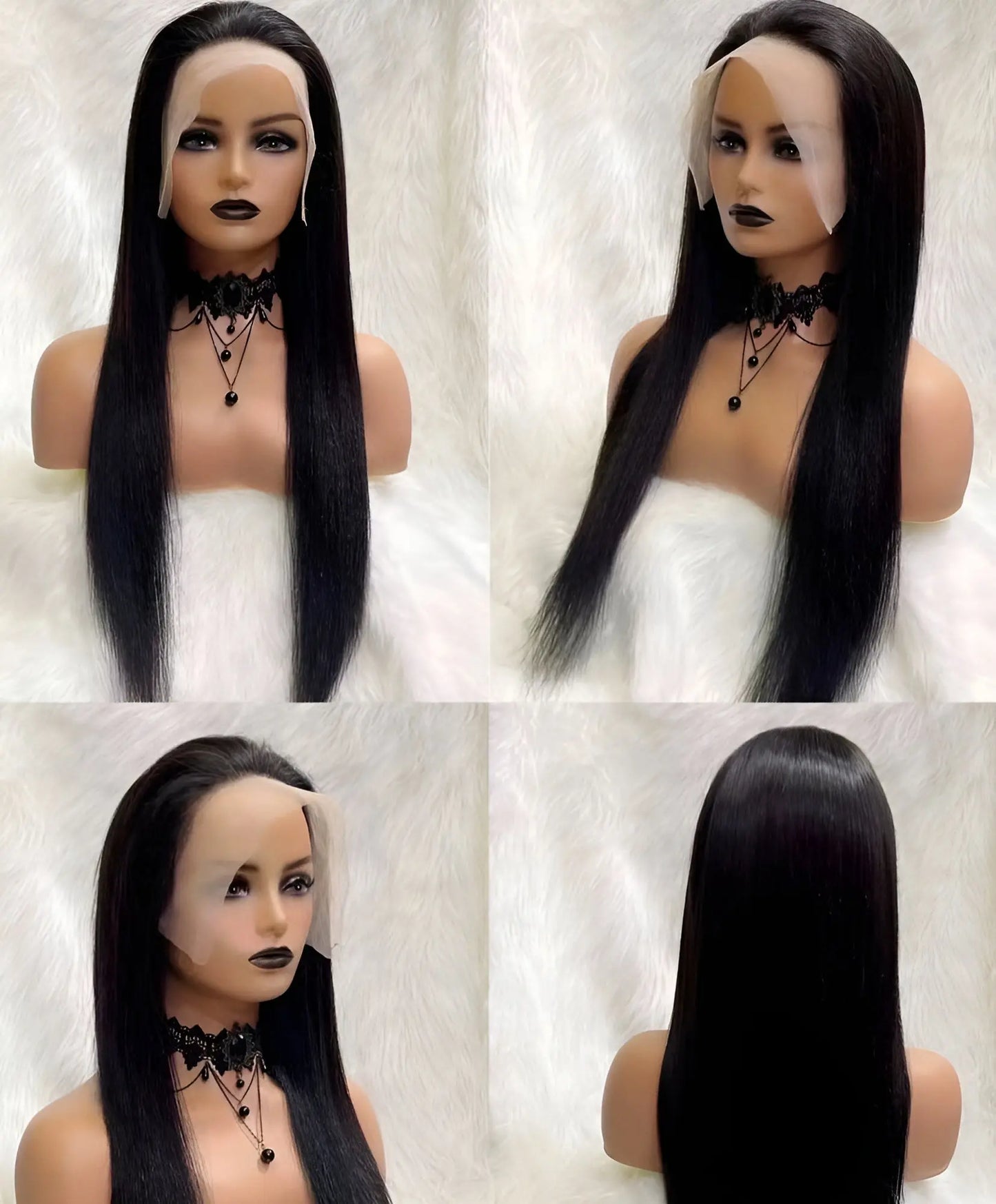 Virgin Italian Pre-plucked Natural Color Human Hair Front Lace Wig Uae - Natural Hair and Wigs