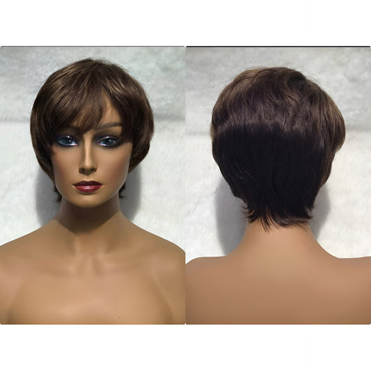 dark brown short wigs