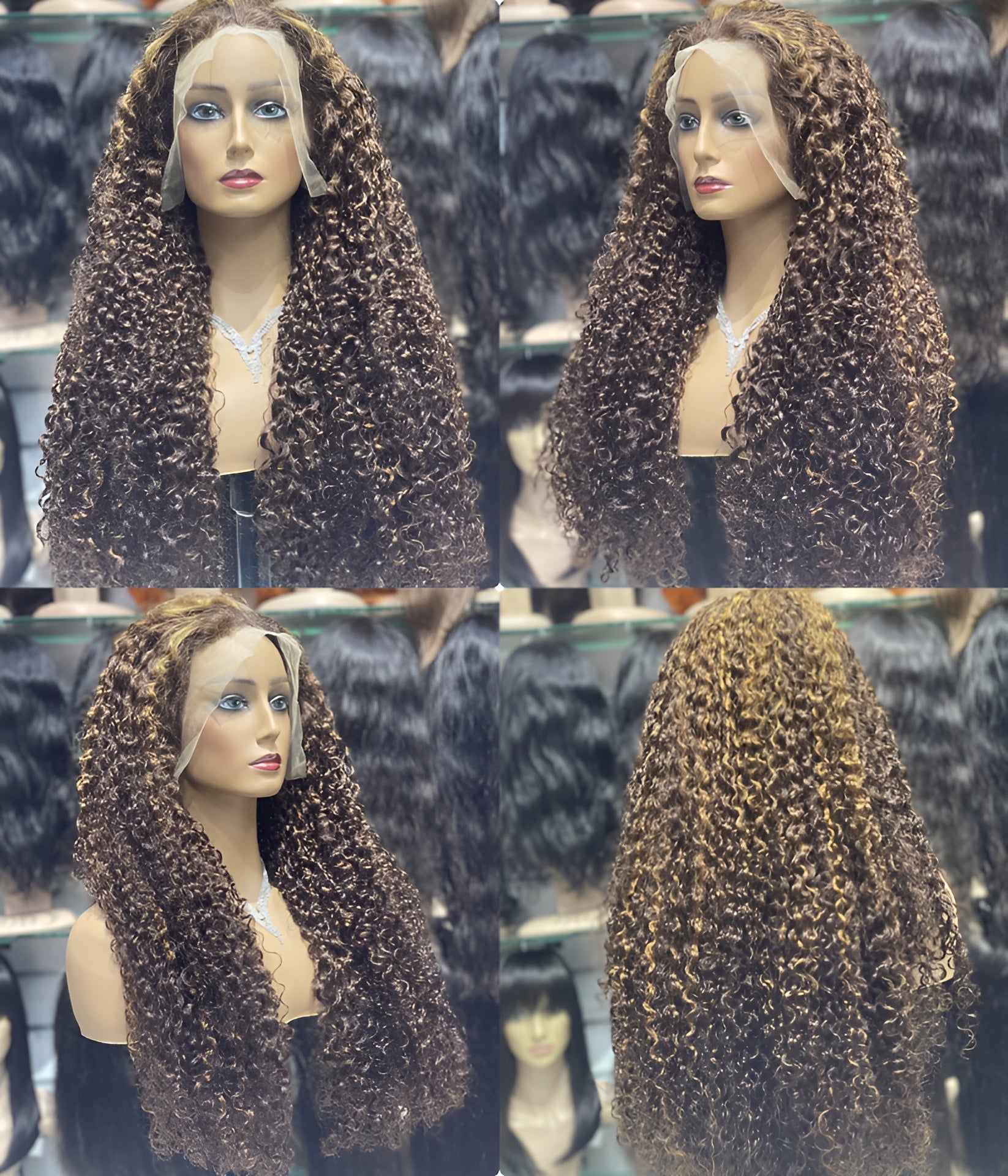 good quality human hair honey ombre front front curly wig dubai