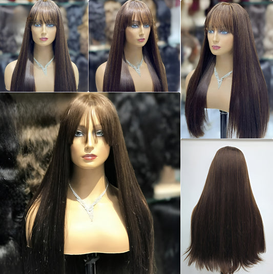 good quality human hair bang wigs, good quality human hair fringe wig 