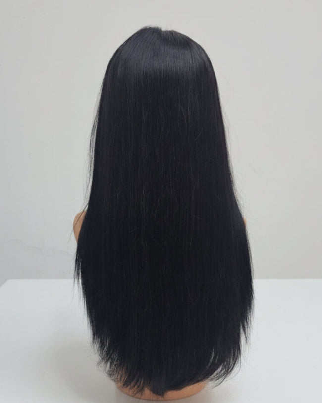 Long black straight human hair wig for Dubai customers