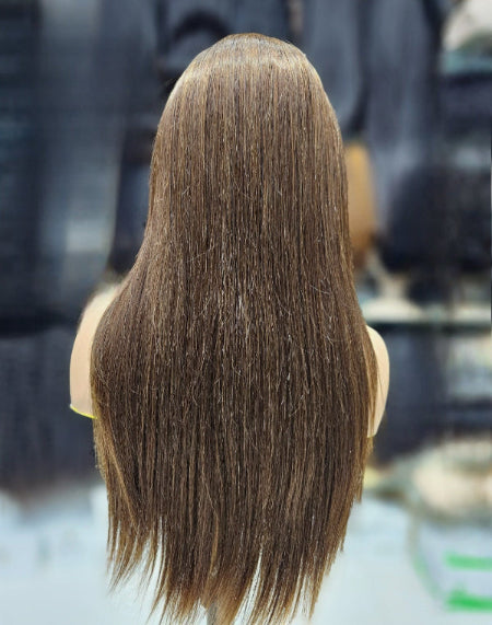 Luxury Human Hair Remy Wig with pre-plucked natural hairline