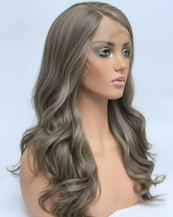 Ash Brown Lace Front Wavy Wig Dubai