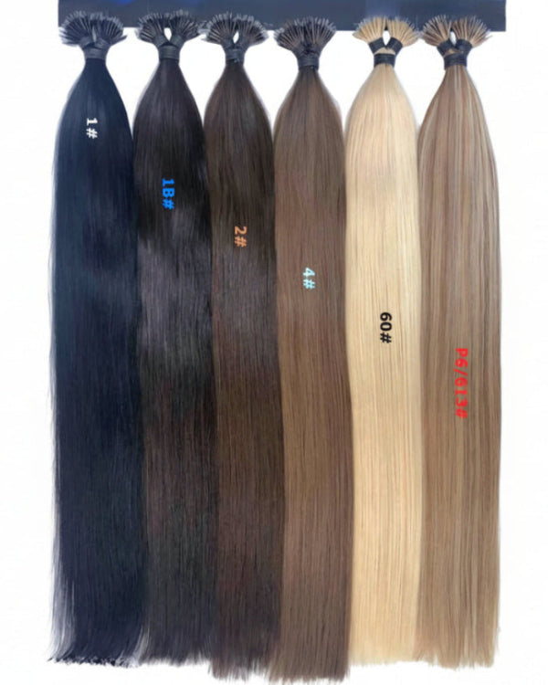 Dark brown human hair nano ring extensions sold in Dubai online store.