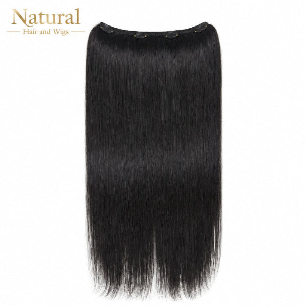 Natural Black Clip in Extensions for seamless dark hair blending.
