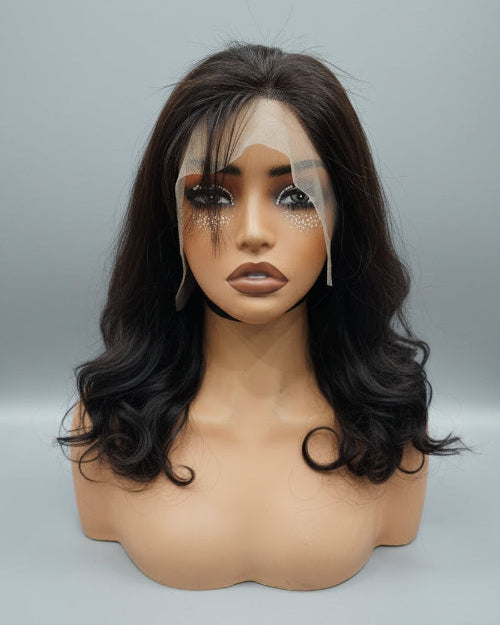 Natural Funmi Lace Front Wig, Shoulder Length Funmi Lace Wig, Human Hair Funmi Lace Wig with breathable lace cap, Natural Funmi Lace Front Wig with lightweight HD lace, Shoulder Length Lace Wig with soft bouncy curls,
HD lace Funmi Lace Wig for a seamless finish