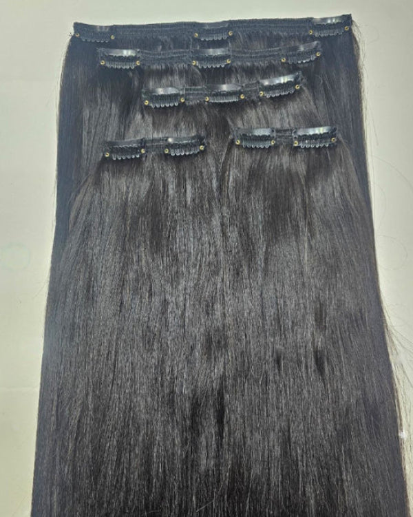 Before and after volume transformation using Clip In Hair Extensions Dubai