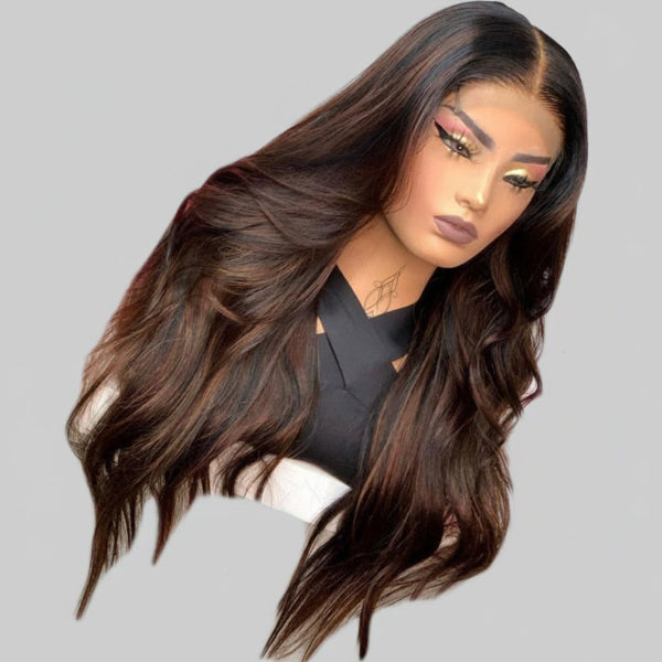 Premium Quality Vietnamese Human Hair Glueless Dark Brown Lace Wig - Natural Hair and Wigs