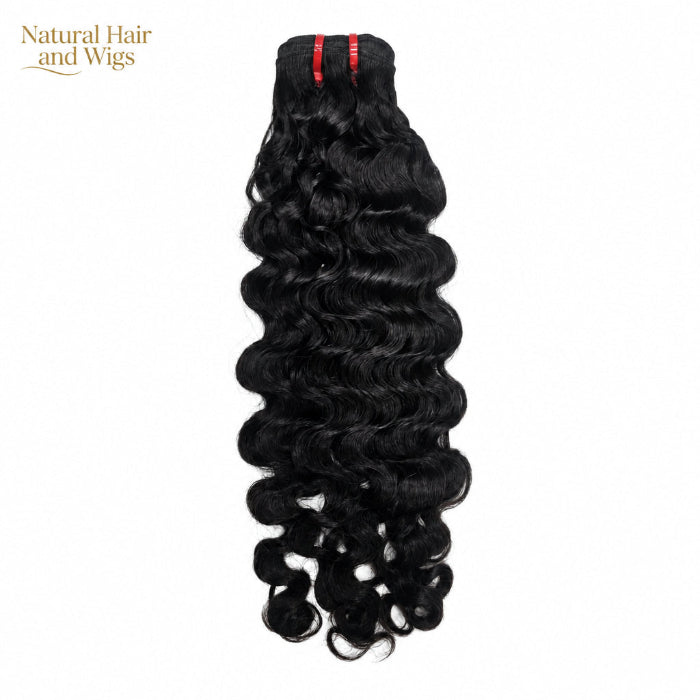 Raw unprocessed curly bundles hair with natural bounce and luster.