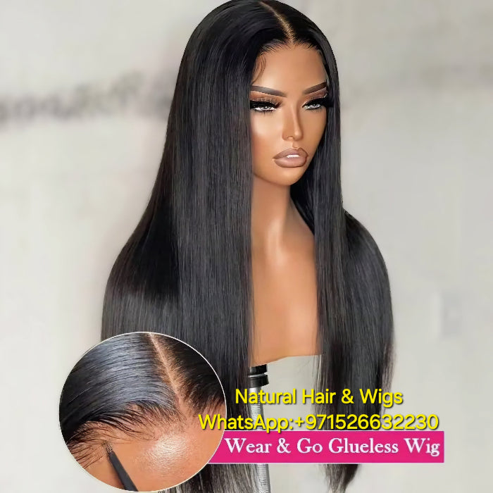Real Glueless Wig Human Hair  Glueless Wig Peruvian Ready To Wear UAE - Natural Hair and Wigs