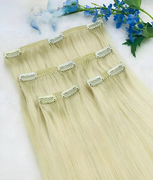 best quality blonde clip in extensions human hair