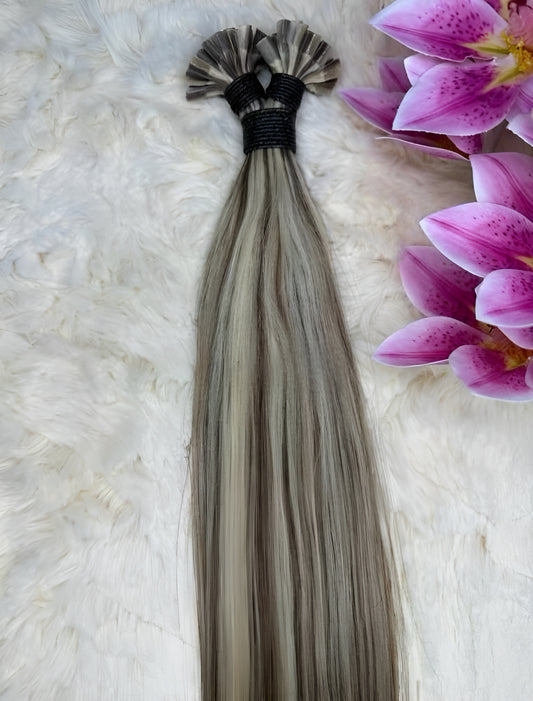 highlights blonde nail tip extensions human hair 