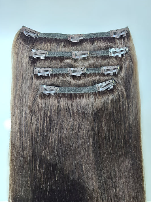 dark brown clip in extension for women