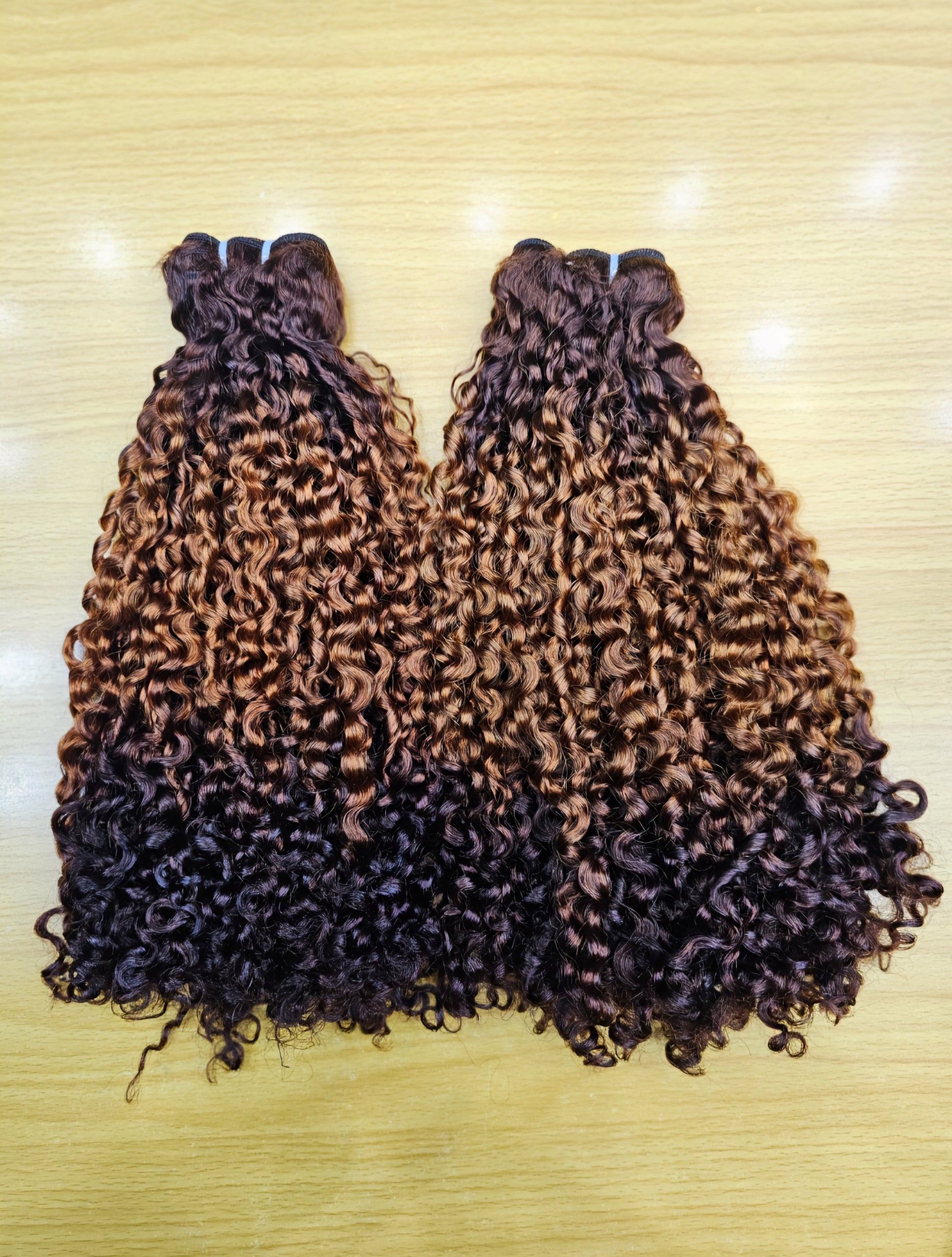 Best Quality Brown Highlight Curly Human Hair Bundles Premium Vietnami - Natural Hair and Wigs