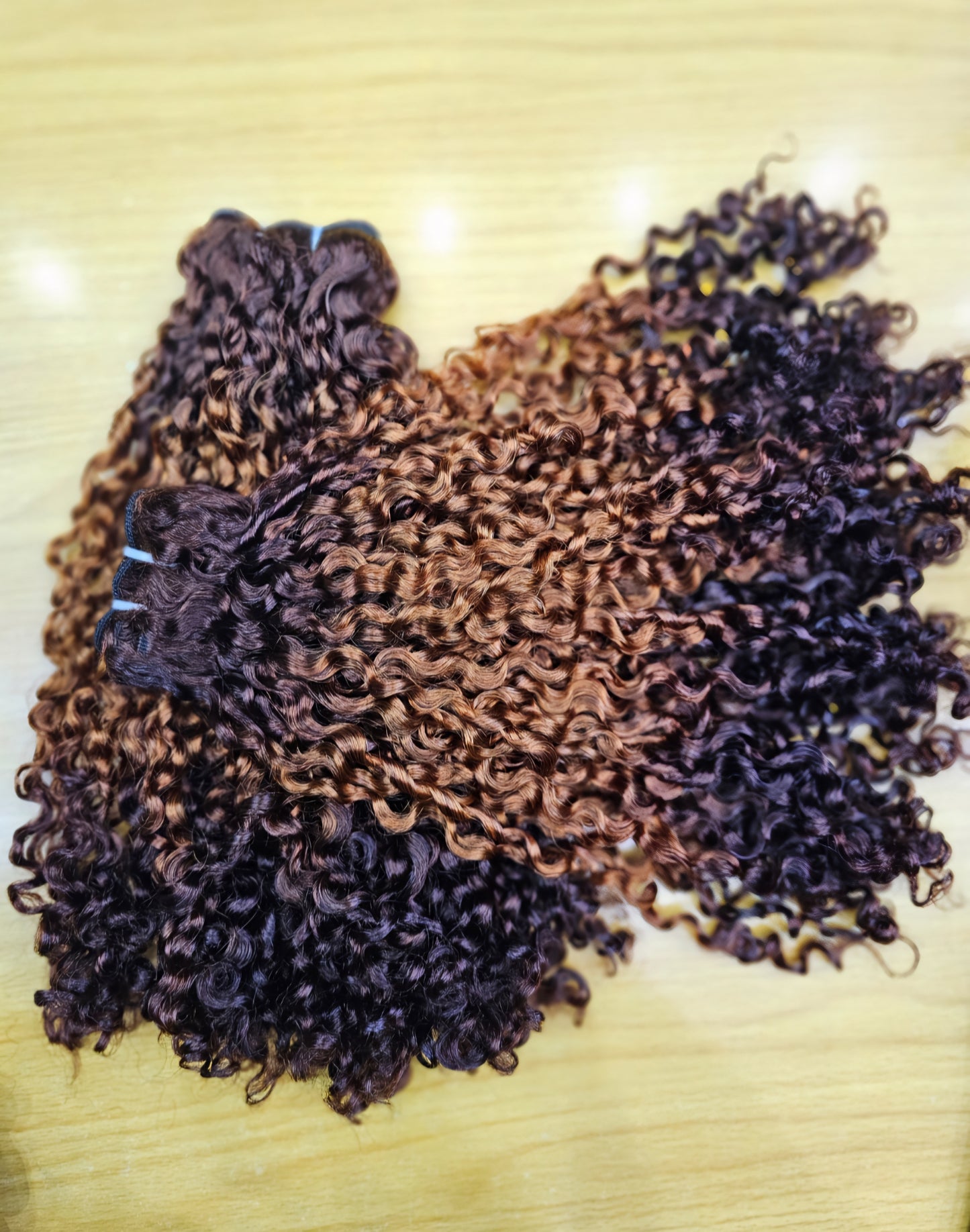 Best Quality Brown Highlight Curly Human Hair Bundles Premium Vietnami - Natural Hair and Wigs