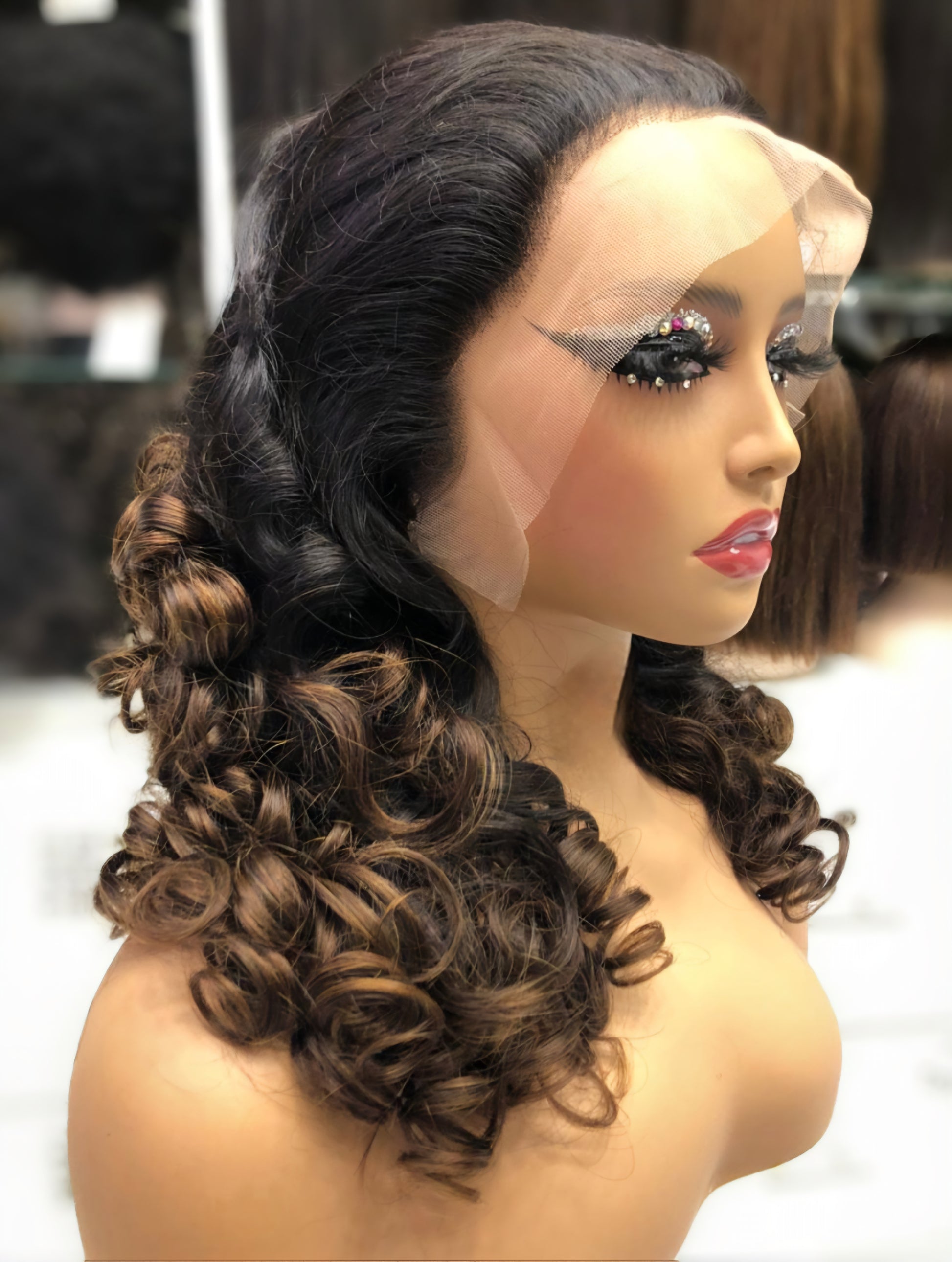 best quality human hair body wave hd dark brown wig in Dubai