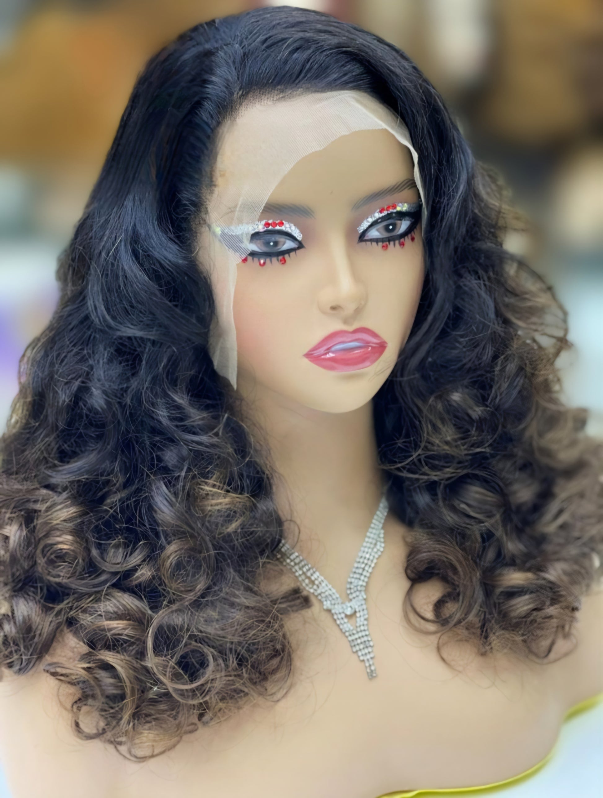 hd ombre highlights human hair body wave lace front wigs in uae