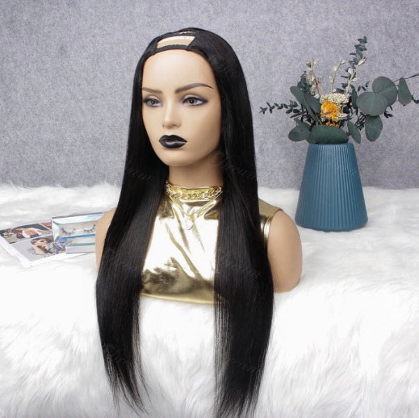 Straight U Part Wig sleek human hair style