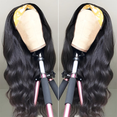 Wavy Headband Wig Virgin Italian Human Hair Body Waves Headband Wig for Women Natural Hair and Wigs