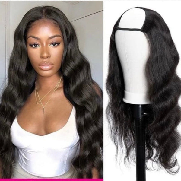 Wavy U Part Wig with natural hair blend