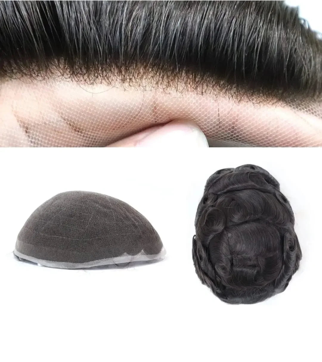 Full French Lace Cap, Undetectable Hair Systems for Men's Replacement - Natural Hair and Wigs