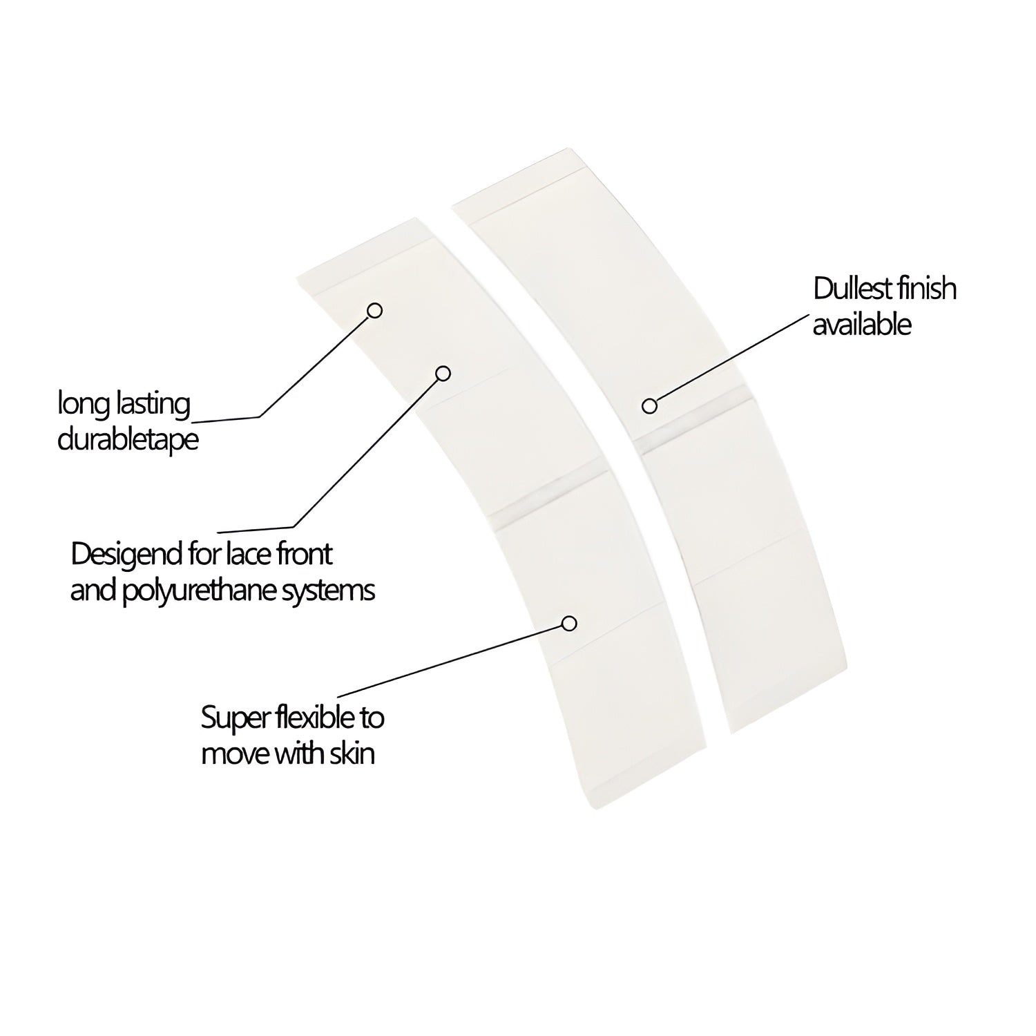No Shine MINIS Double Sided Tapes Adhesive for Men Hair Replacement Natural Hair and Wigs